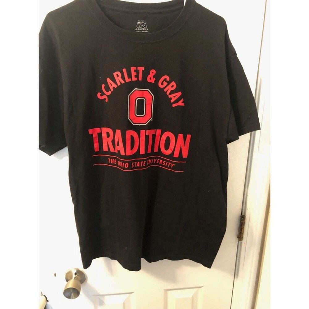 Ohio State University Buckeyes Scarlet & Gray Tradition Blak T Shirt XL